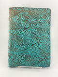 Turquoise/Bronze Floral 5.75x8.5/A5 Size Journal cover