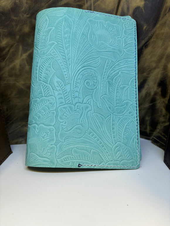 Turquoise Floral 5.75x8.5/A5 Journal Cover