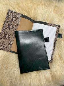 Green Marble 5.75"x8" (or A5) Refillable Leather Journal