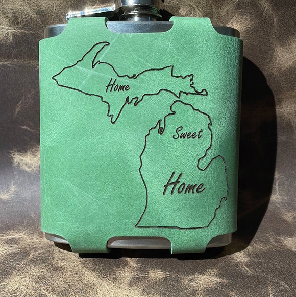 Home Sweet Home Michigan Flask Cover